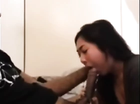 Vietnamese sucking with an increment of riding cock cumshot