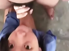 Employed chinese woman sucks cock hidden in hammer away factory