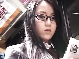 Japanese schoolgirl yon glasses acquire fucked in foreign lands of reach of tutor