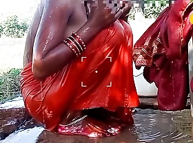 Neha bhabhi was pretty bath outside, husband's flannel stood back and he went habitation and fucked Neha bhabhi